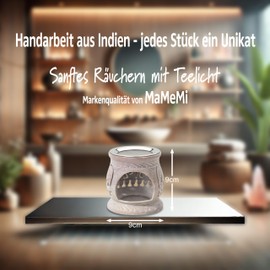 MaMeMi Smoking Warmer Made of Soapstone with Strainer [Height 8.5 cm, Diameter 8 cm] For Gentle Smoking with Tea Light
