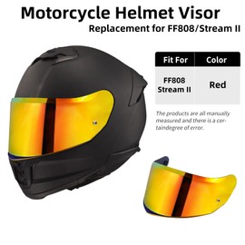 Helmet Visor for FF808/Stream II, Motorcycle Helmet Visor, UV Protection Helmet Visor, Motorcycle Wind Protection Helmet Lens Visor, Motorcycle Helmet Visor Replacement (Chrome Red)