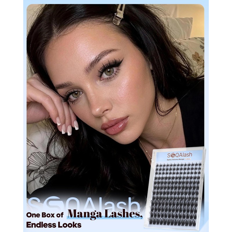 Manga Lash Clusters with Spikes Anime Eyelash Clusters for Baddie