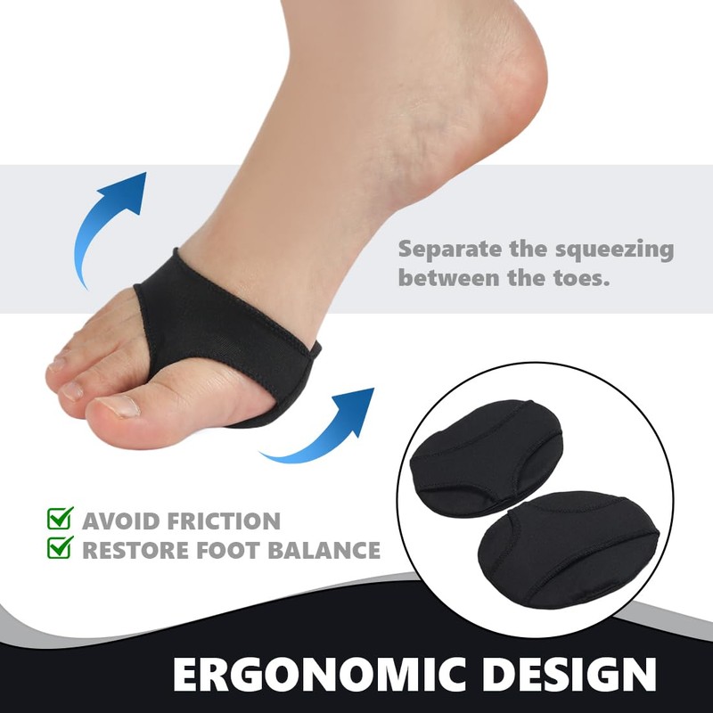 Metatarsal Pads, 2 Pairs of Bunion Pads, Forefoot, Reusable Forefoot