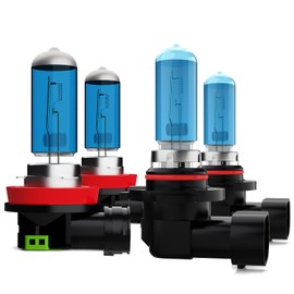 ZPXGIZT Light Bulbs Fit For Nissan Rogue 2013-2016, 9005 H11 High Low Beam High Performance Halogen Headlight Bulb Combo, 6000K White Light, Pack of 4