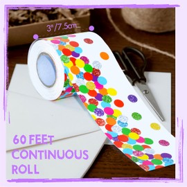 60 Feet Bulletin Board Borders, Eye-catching Straight Rolled Border Trim with Colorful Dots Decoration for School, Classroom & Offices
