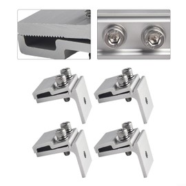 1/4 Pieces Solar Panel Clamps Aluminum Solar Panel Mounting Brackets End Clamps for Solar Panel Mounting Adjustable Solar Panel End Clamp (4pcs)