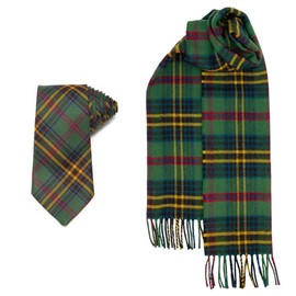 USA Kilts Irish County Limerick Tartan wool necktie and lambswool scarf - Matching set made in Scotland