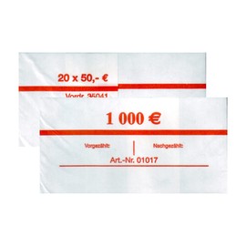 Euro Banknotes Economy Offer | 20 x Sleeves 20 x 50 Euro (= 1000 €) | For New and Old 50 € Notes | Bundle Money Collect Collect Sorting Storage Shipping Within 24 Hours