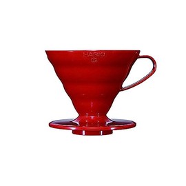 Hario V60 Plastic Coffee Dripper Pour Over Cone Coffee Maker Size 02, Red