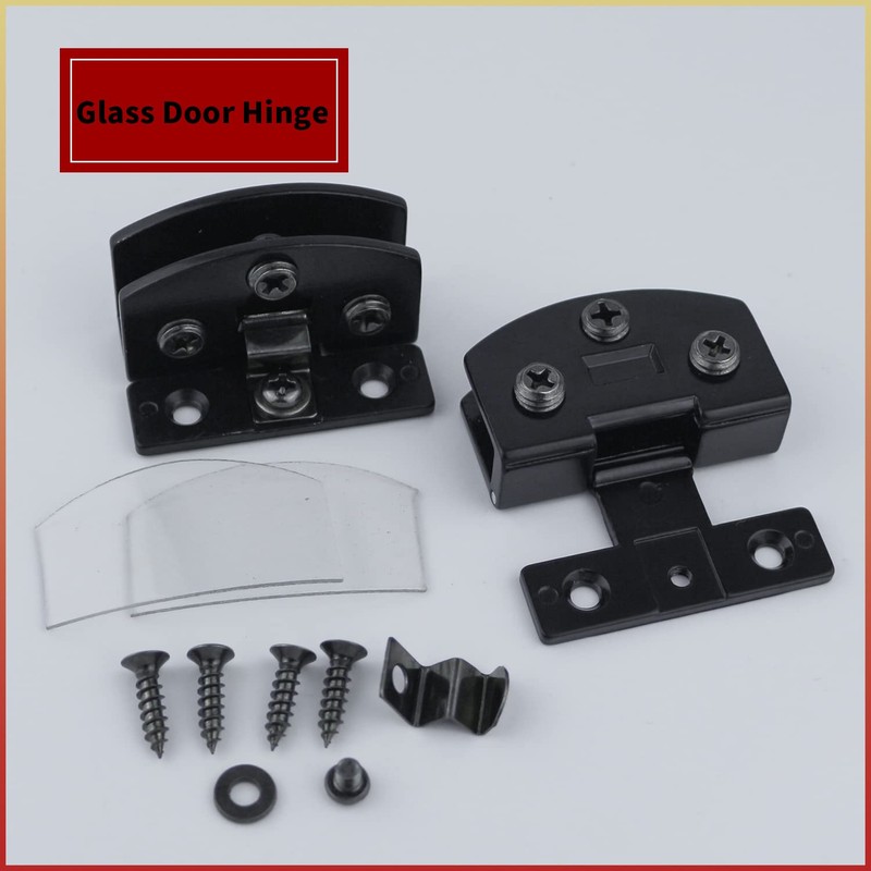 Cabinet Glass Door Hinge,2 Pcs 90 Degrees Frameless Door,Cupboard Display