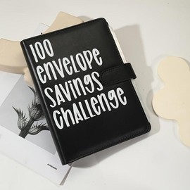 Challenge for 100 Envelopes Saving with Pen, Fun and Easy Way to Save $5,050, Budget Book with Cash Envelopes for Office, Home, School,Money Saving Book,Waterproof Wallet,Storage Bag,Saving Tips,Desk Office Accessories,Budget Plan,2025 New Year Gift. - C