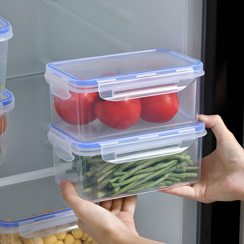 4 pcs Plastic Food Storage Containers With Lids Airtight, Portable