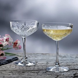 HISTORY COMPANY New York “Party of the Century” Classic Cocktail Coupe Glass 2-Piece Set (Gift Box Collection)