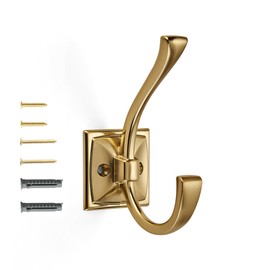 khtumeware Vintage Wall Hooks,2 Pack Coat Hooks Hardware Towel Hooks for Hanging Coats Champagne Bronze Robe Hooks Wall Mounted with Screws for Key, Towel, Bags, Cup.