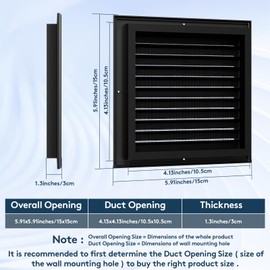 12" X 18" Gable Vent Aluminum Gable Vents for Houses Attic Vent Shed Vents Cover Exterior with Screen Mesh Alloy Wall Vent Ventilation for Home Garage Attic Ceiling - Vent Opening: 10" x 16" Black