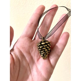 Enchanted Leaves- Brass Pine Cone Ornament | Holiday Pinecone Ornament | Winter Nature Ornament | Woodland Gift Tags