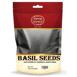 Spicy World Basil Seeds 14 Ounce Bag - Tukmaria, Sabja Seeds - Used in Falooda & Ayurveda