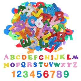 Rbleote Moosgummi Buchstaben Selbstklebend,347 StüCk Glitzer Schaumstoff Buchstaben Aufkleber,Schaumstoff Aufkleber, FöRdert KreativitäT & Feinmotorik, Ideal FüR Scrapbooking, DIY, Party Dekoratio