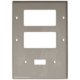 Leviton 3-Gang 1-Toggle 2-Decora/GFCI Device Combination Wallplate, Thermoplastic Nylon, Device Mount, 80731-W, White