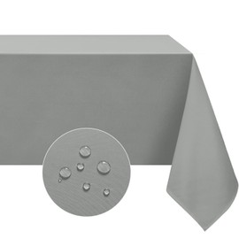 Softalker Grey large Table Cloths Wipe Clean 137x274 CM Table Cloth Rectangular Wipeable Tablecloths Water Resistant Tablecloth Washable Polyester for Outdoor Party Picnic buffets Winter 54x108 inch