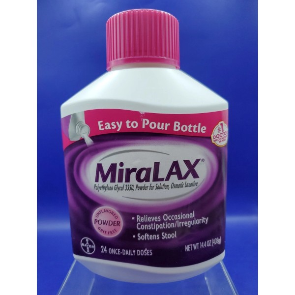 Miralax Powder Laxative 24 Once Daily Doses 14.4 Oz Constipation