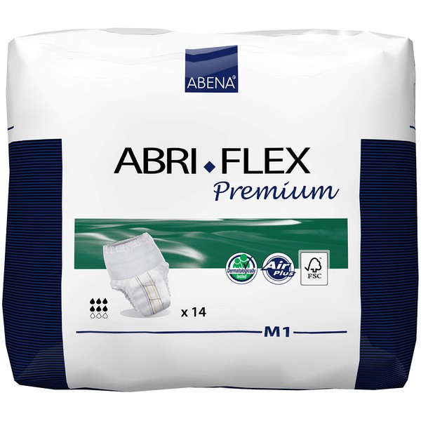 Abena Abri-Flex Premium Protective Underwear, Level 1, (Extra Small To XX-Large Sizes) Medium, 14 Count
