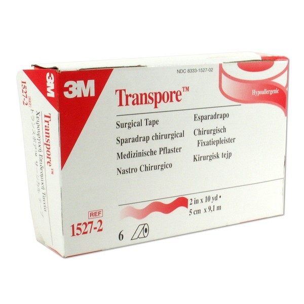 3M Transpore Tape, 2 Inch By 10 Yards, 6-Count