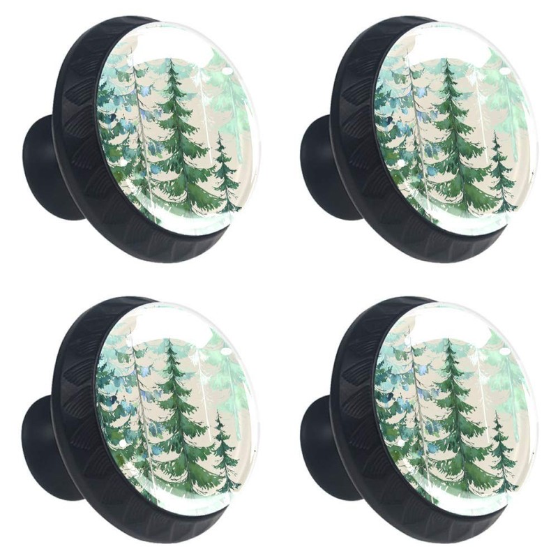 Woodland Forest Green Earth Tones Rustic Print Cabinet Dresser Knobs