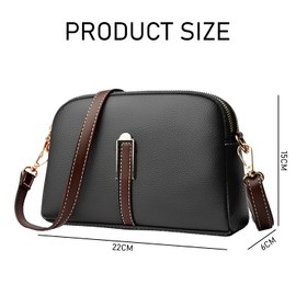 1 Piece Black Shell Bag, PU Leather Wallet, Women's Shoulder Bag, Zipper Crossbody Bag, Adjustable Bag, Suitable for Various Occasions