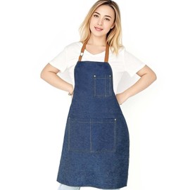 Geounzay Aprons for women, Kitchen Cooking Aprons, Adjustable with 3 Pockets for Women Men Chef