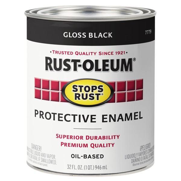 Rust-Oleum 7779504 Protective Enamel Paint Stops Rust, 32-Ounce, Gloss Black