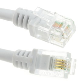 kenable ADSL 2+ High Speed Broadband Modem Cable RJ11 to RJ11 2m WHITE [2 metres]