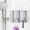Homeroots Silver Heavy Duty Plastic Three Chamber Wall Mount Soap