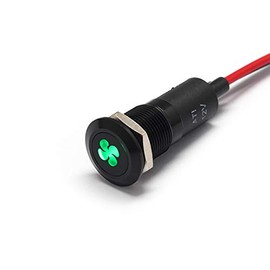Alpinetech PLB12MS 12mm 1/2" 12V LED Metal Signal Indicator Pilot Dash Light (Fan)