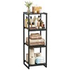 FONHAYE 4-Tier Bathroom Shelving Unit, Narrow Corner Slim Rack, Black