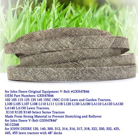 (B111) 0.625x114in Lawn Mower Deck Belt Dry-Wrapped Triangle Belt Replacement V-Belt M112268 Compatible for John Deere