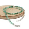 THEPRETTYBITS Green Agate Beaded Necklace, Natural Gemstone Collar, Adjustable 16-inch