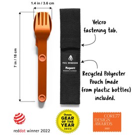 MAGWARE Magnetic Camping Utensils Set - Portable & Reusable Travel Flatware with a Case for Camping, Picnic, Office & Kid's Lunchbox | Pocket-sized Camping Cutlery Set | Knife, Fork & Spoon (3 PCS)