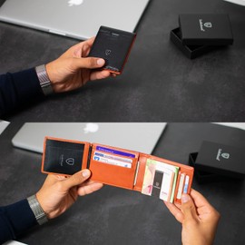 Lederhand iSlim XL, black/orange, Modern