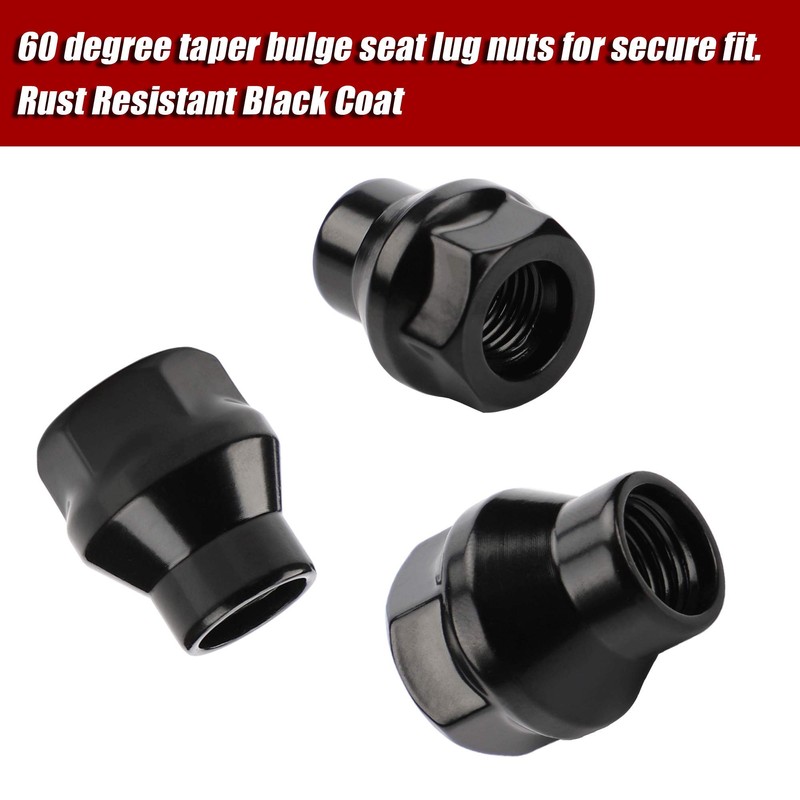 Richeer 12x1.5 ET (Extended) Black Open Ended Lug Nuts for