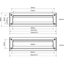 khtumeware Brushed Satin Nickel 13 inch 1-Pack Solid Brass Mail Slot with Solid Brass Internal Frame is Well Made Door Mail Slots