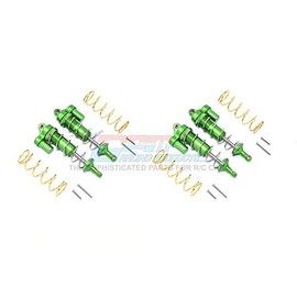 Traxxas 1/10 Maxx 4WD Monster Truck Tuning Parts Aluminium Front & Rear L-Shape Piggy Back Spring Dampers 125 mm - 2 Pair Set Green