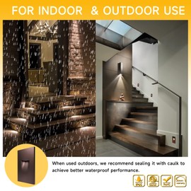 COLOER Dimmable 120V LED Step Lights,3000K/4000K/5000K 3 CCT Selectable 3.5W 30 Lm Stair Light for Outdoor and Indoor,IP65 Waterproof Wired Landscape Lights,CRI 90+,Oil Rubbed Bronze,6 Pack (804A)