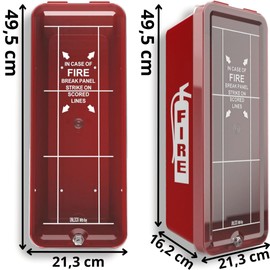 ISOP PVC Fire Extinguisher Cabinet Small for up to 5 lb - Fire Extinguisher Box - Outdoor or Indoor Emergency Extinguishers Storage Wall Mounted - Home Extinguishers Mounting Made of Plastic - PVC