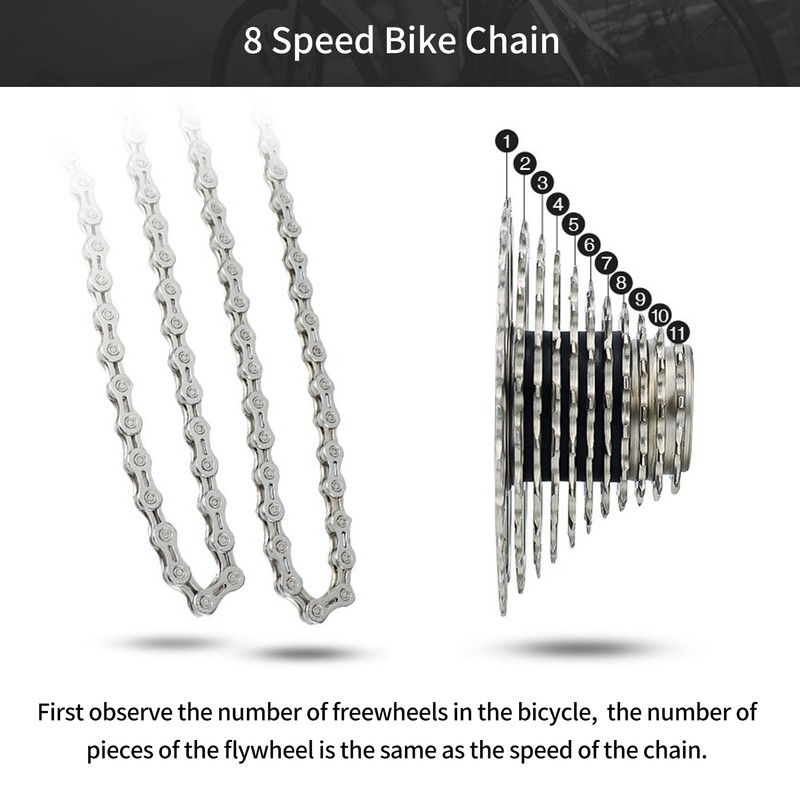 VG Sports 8 Speed Bike Chain Lightweight Half Hollow 1/2x3/32