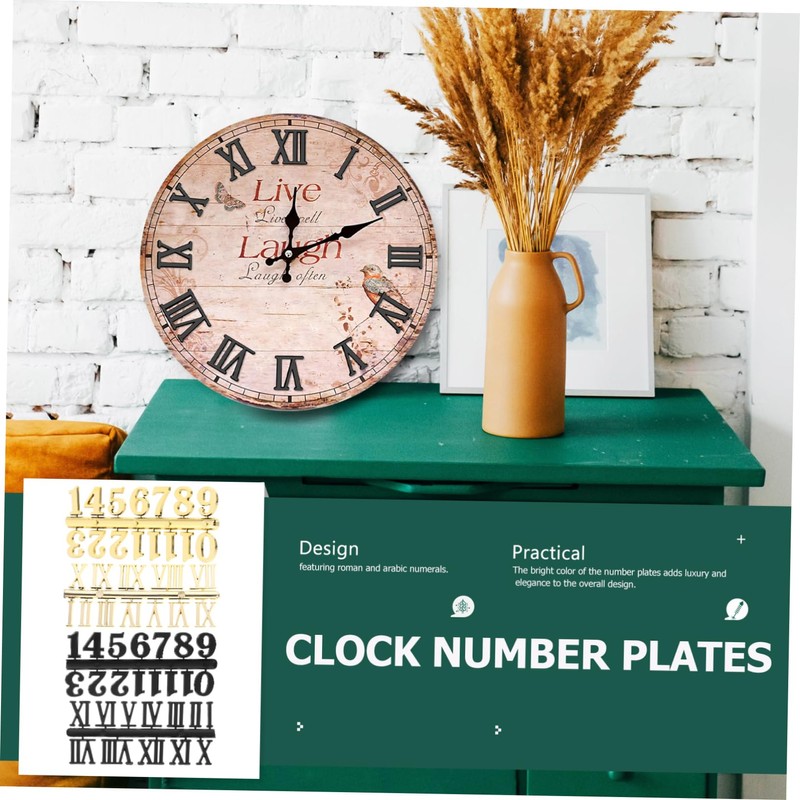 TEHAUX 12 Sets DIY Clock Number of Roman Arabic Numbers