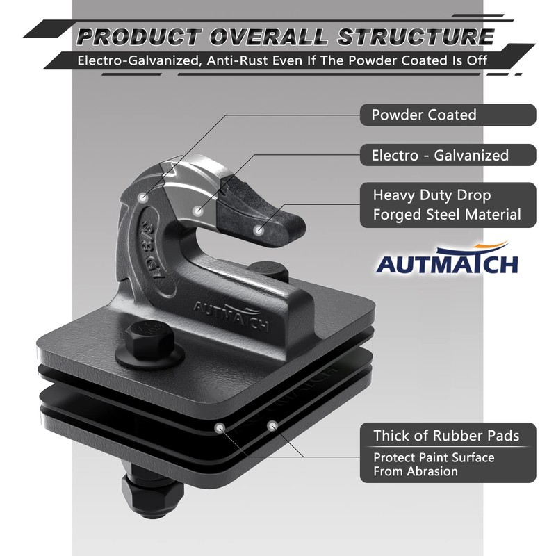 AUTMATCH Tractor Bucket Grab Hook 3/8" (2 Pack) - Bolt