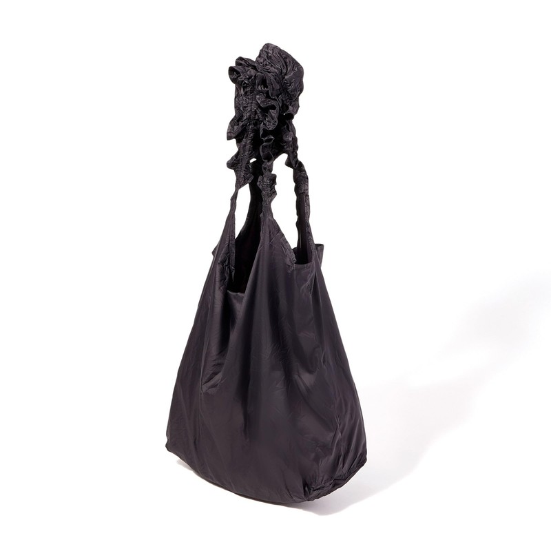 Francfranc Kushuraku Eco Bag, Ruffle, Black