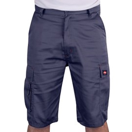 Lee Cooper Classic Multi Pocket Cargo Heavy Duty Easy Care Workwear Shorts, Navy, 34W