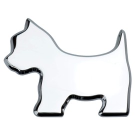 KOYOKOMA Dog Shaped Decal Sticker Car Sticker 3D 3D Zinc Alloy Dog Silhouette Sticker (Silver)