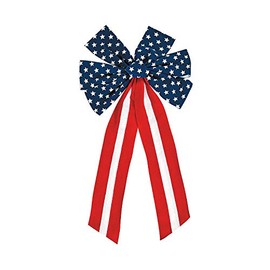 Fun Express - Patriotic Decoration Bow 1 pc for Fourth of July - Party Supplies - Wrappings - Bows & Ribbons & Ties - Fourth of July - 1 Piece