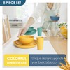 Teivio 32-Piece Kitchen Plastic Wheat Straw Dinnerware Set, Service for