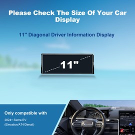 Coleya (2Pack) 2024 2025 Sierra EV Dashboard Screen Protector for GMC Sierra EV (Elevation/AT4/Denali) 11-inch Driver Information Center, 2024 Sierra EV Accessories High Clarity Protective Film 11"